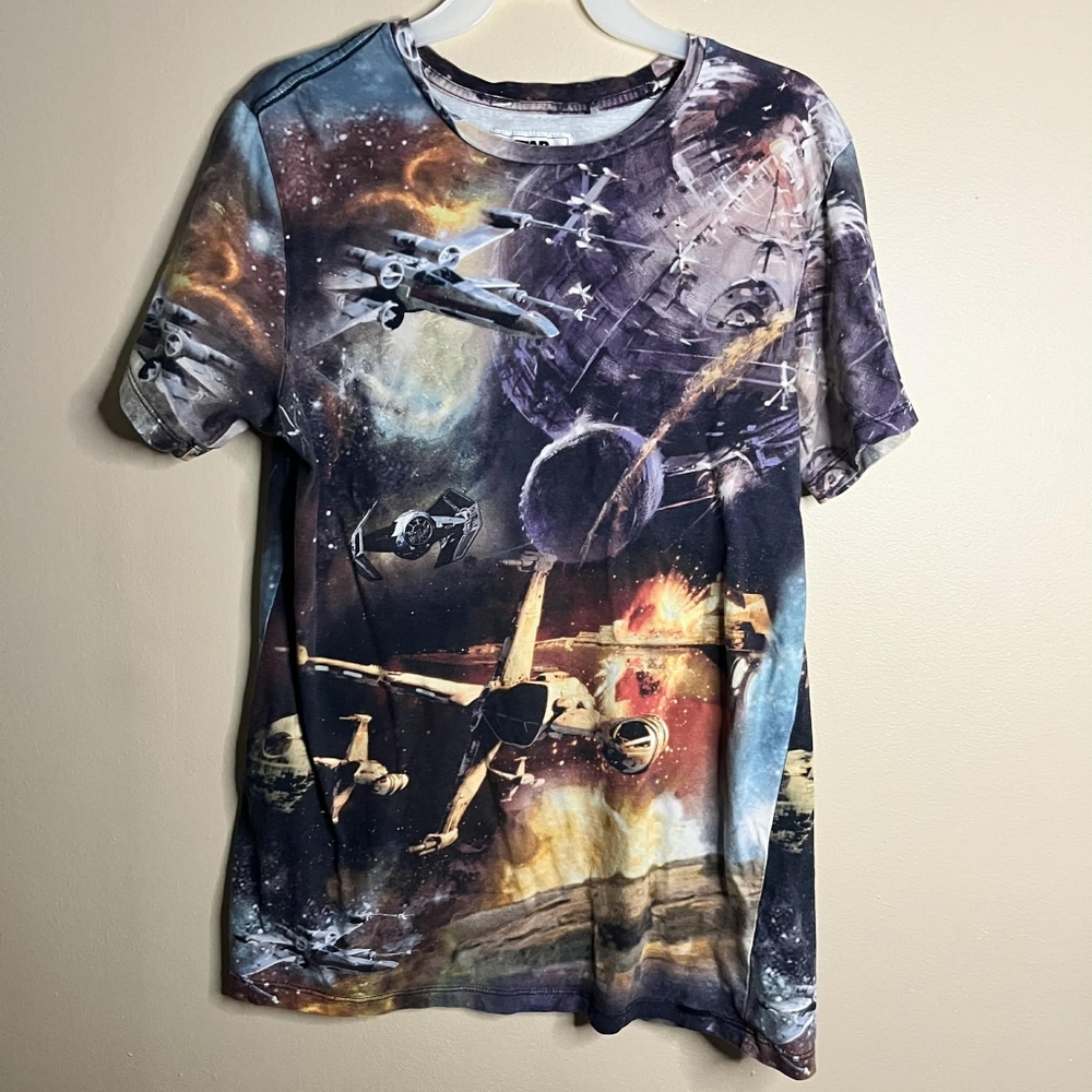 Star Wars X On The Byas Pac Sun Battle Over The Death Star Graphic Print Shirt